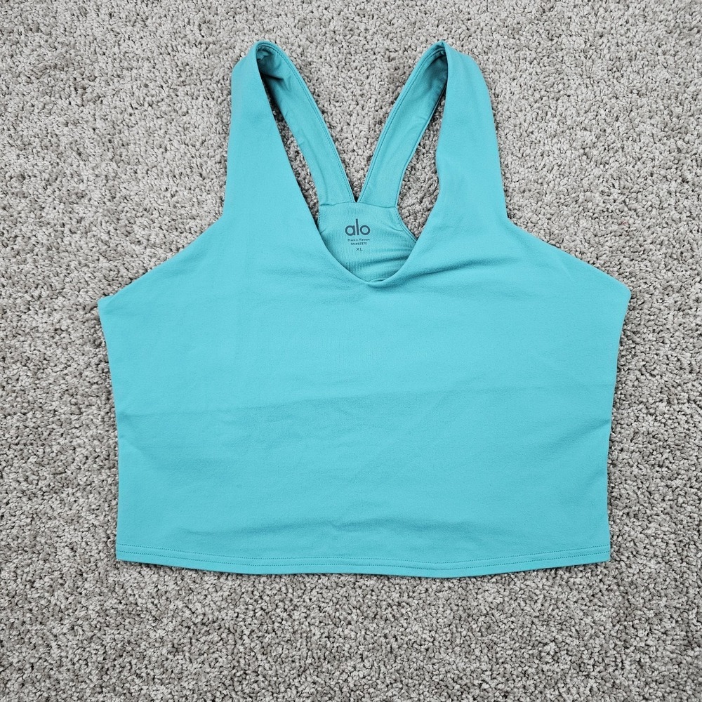 Alo Yoga Airbrush Real Bra Tank Womens XL Ocean Teal